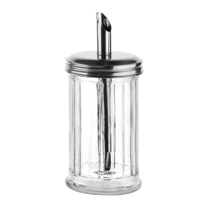 Sucrier doseur inox/verre - 75x175mmh